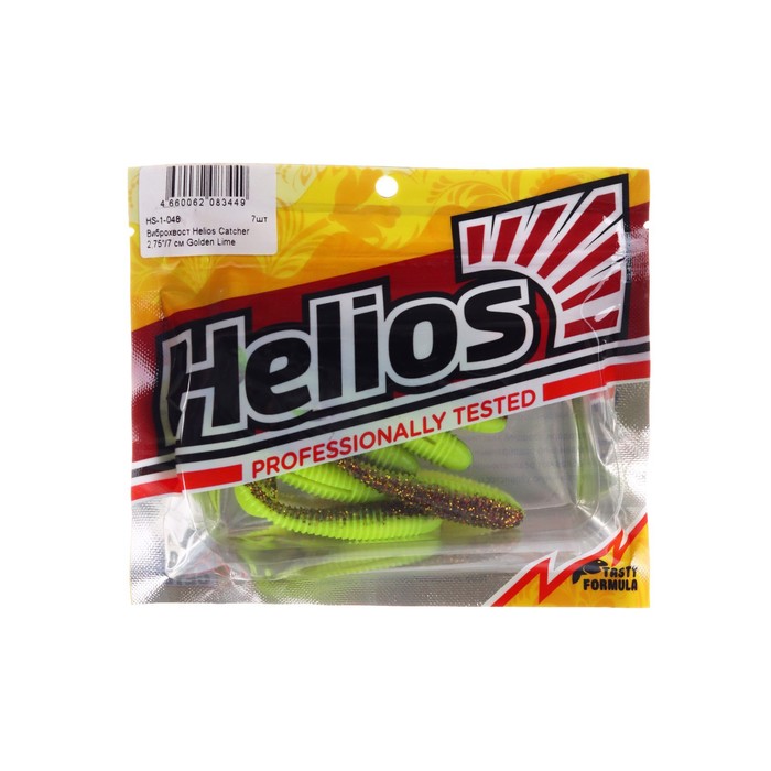 

Виброхвост Helios Catcher Golden Lime 7 см, 7 шт. (HS-1-048), Желтый;золотистый
