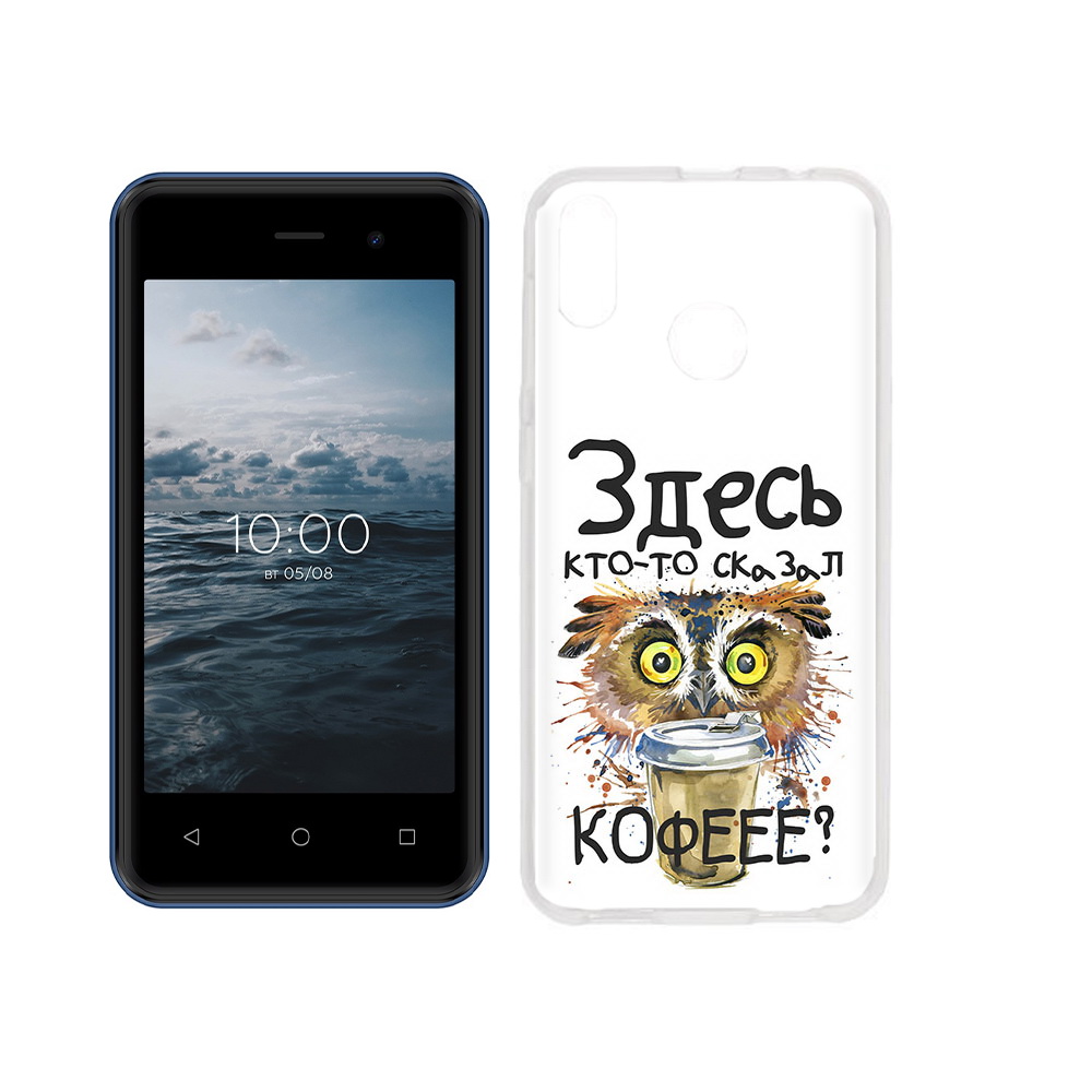 

Чехол MyPads Tocco для BQ 4030G Nice Mini Любительница кофе, Прозрачный, Tocco