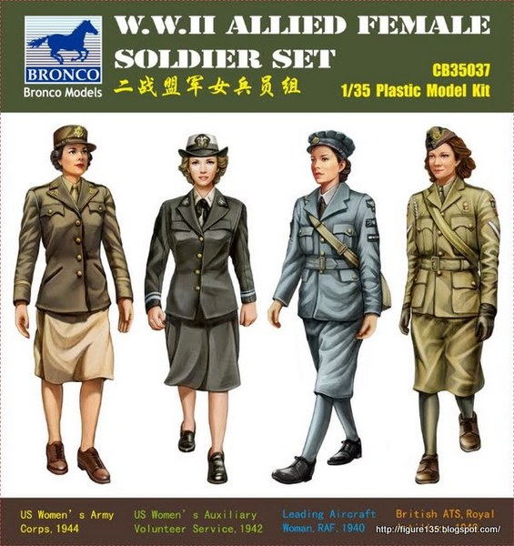 

Сборная модель Bronco 1/35 WWII Allied Female Figure Set CB35037