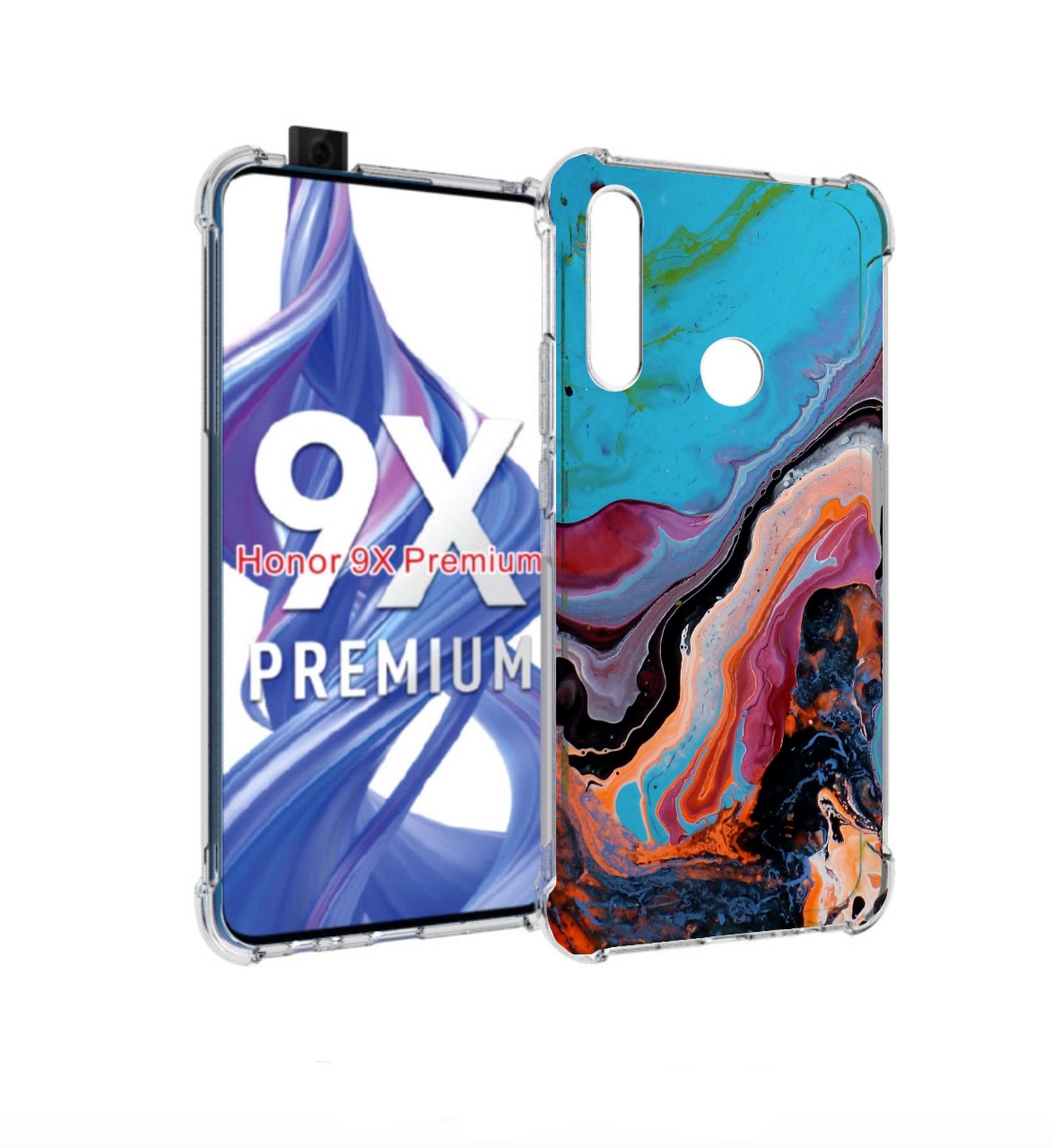

Чехол бампер MyPads смешанные краски для Honor 9X (STK-LX1)/Huaw, Прозрачный, Tocco