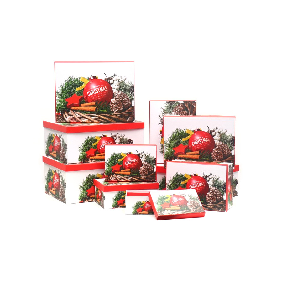 

Набор Коробок 10 в 1 "Merry Christmas" 19 х 13 х 7.5 - 22 - 12.5 х 31 см, Разноцветный
