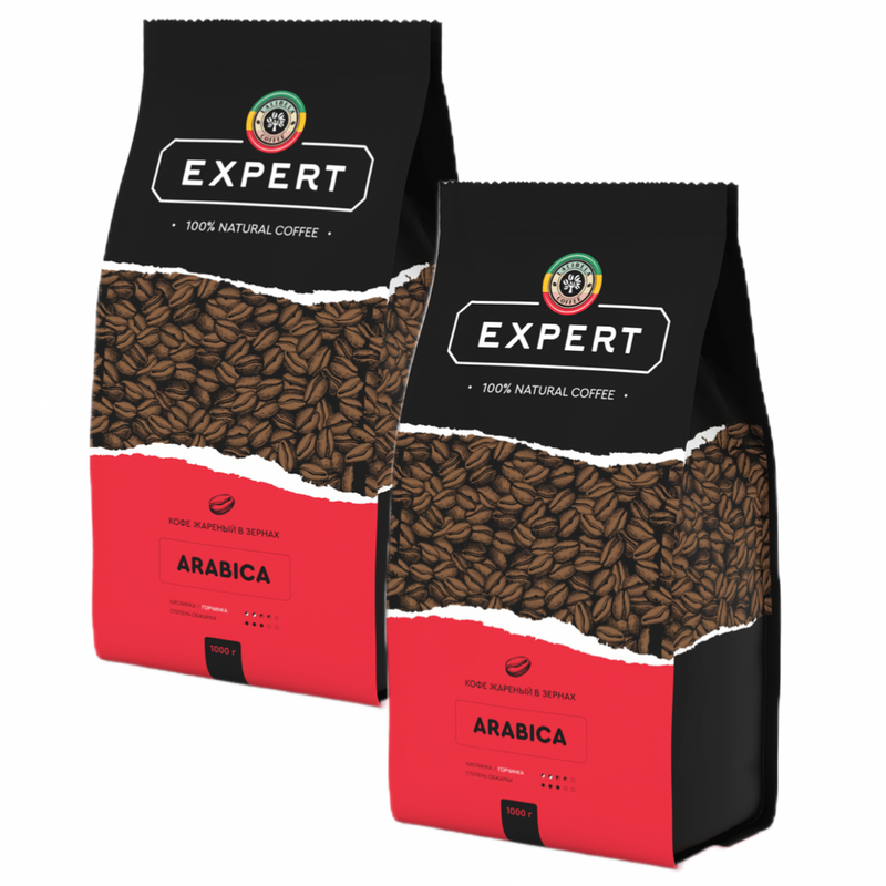 Набор кофе в зернах LALIBELA COFFEE Expert Arabica арабика 100%, 1 кг (2шт)