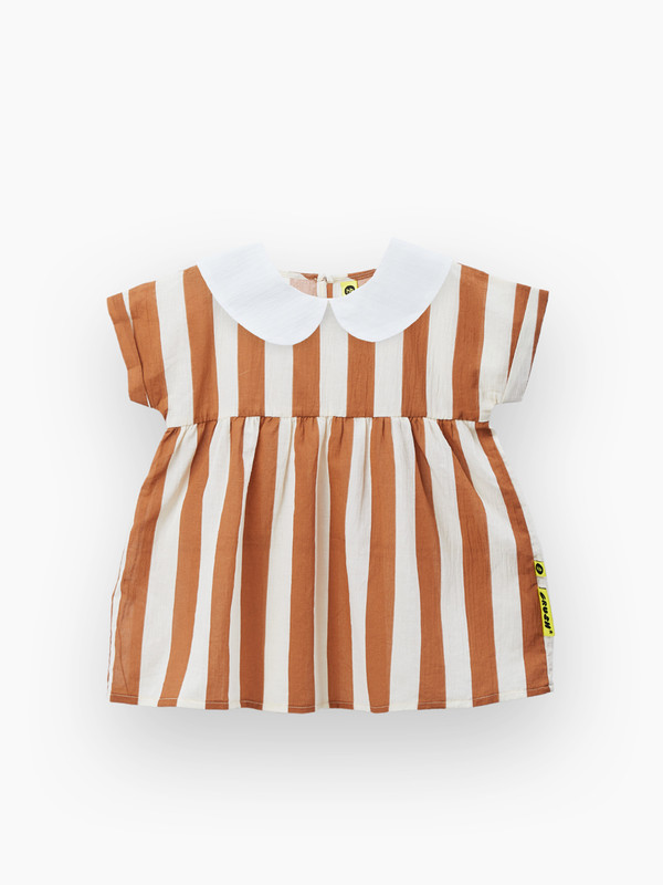 Платье для девочек Happy Baby 88118 цв. белый; коричневый р. 104