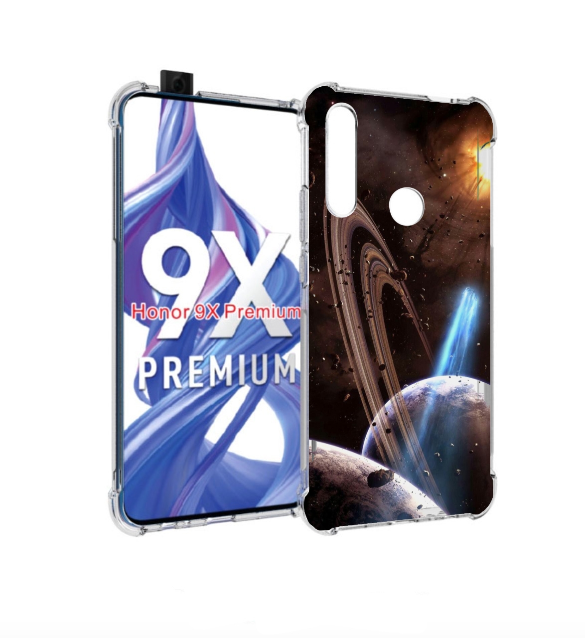 

Чехол бампер MyPads сатурн в космосе для Honor 9X (STK-LX1)/Huaw, Прозрачный, Tocco