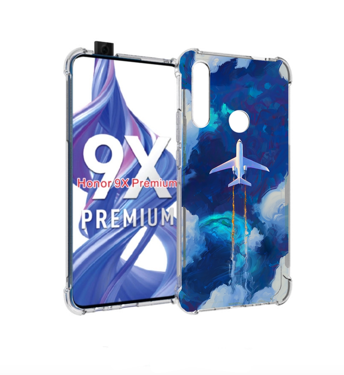 

Чехол бампер MyPads самолет-в-небе-рисунок для Honor 9X (STK-LX1, Прозрачный, Tocco