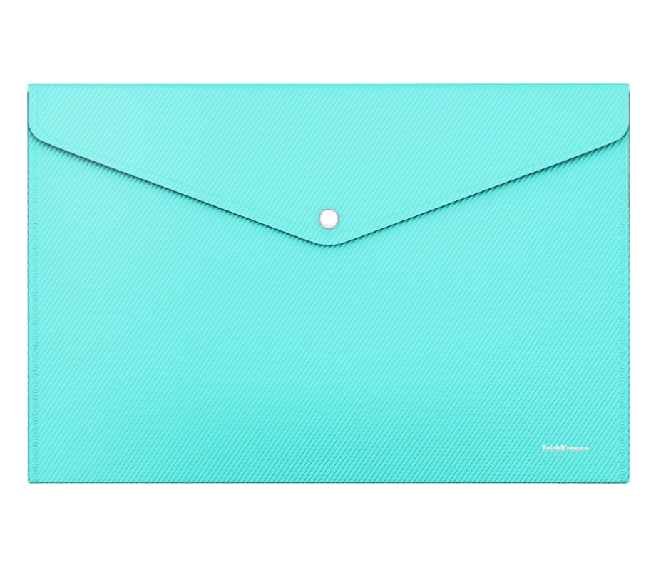 

Папка-конверт на кнопке пластиковая ErichKrause Diagonal Pastel Mint, A4