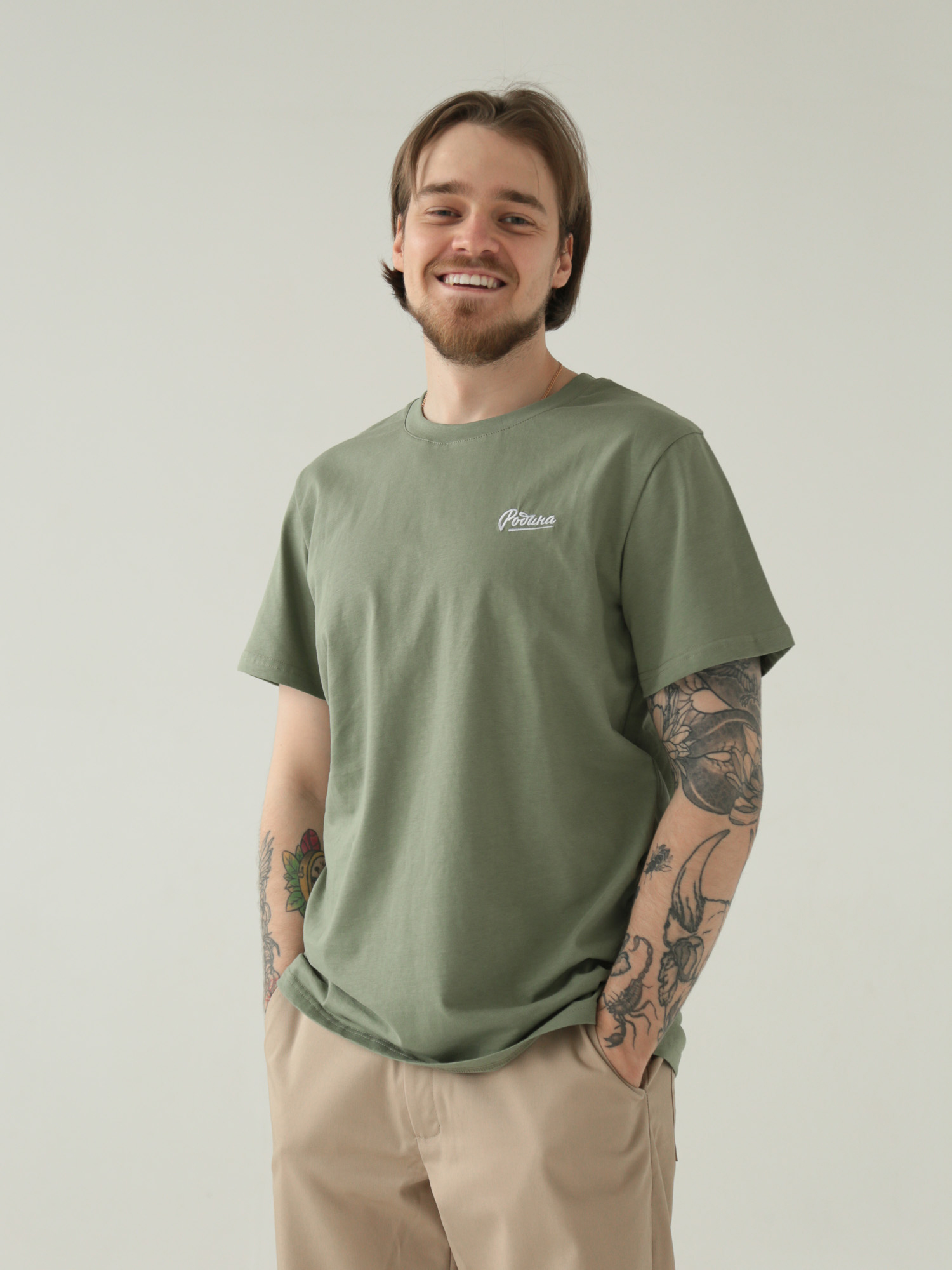 

Футболка мужская Родина TEE_M-BASE-013 зеленая L, TEE_M-BASE-013