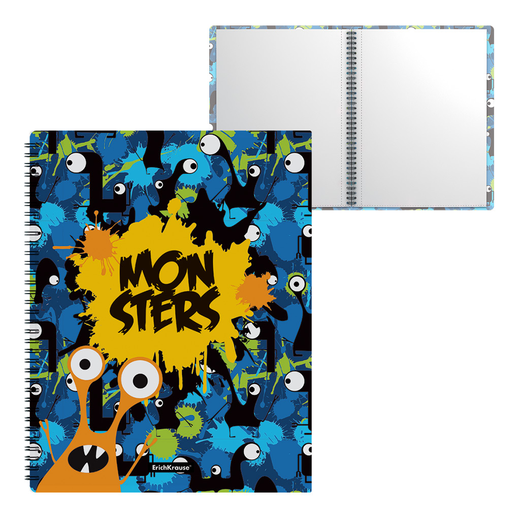 

Папка файловая пластиковая на спирали ErichKrause Monsters, A4