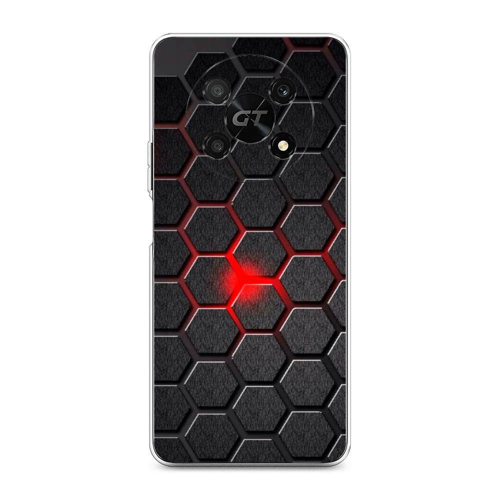 

Чехол на Honor X40 GT "Соты красные", Красный;черный;серый, 6120150-3