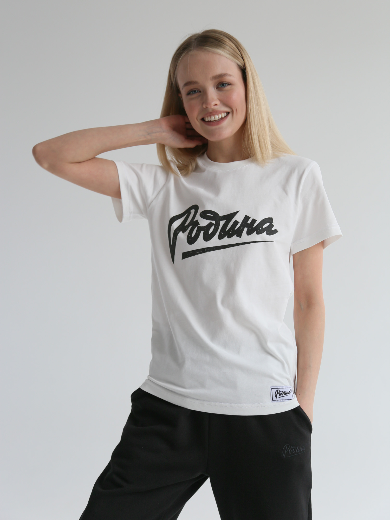 

Футболка женская Родина TEE_W-PRNT-RODINA-002 белая L, TEE_W-PRNT-RODINA-002