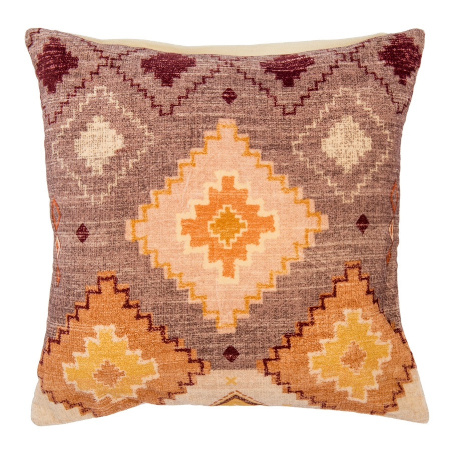 Чехол на подушку из хлопкового бархата цвета лаванды ethnic, 45х45 см