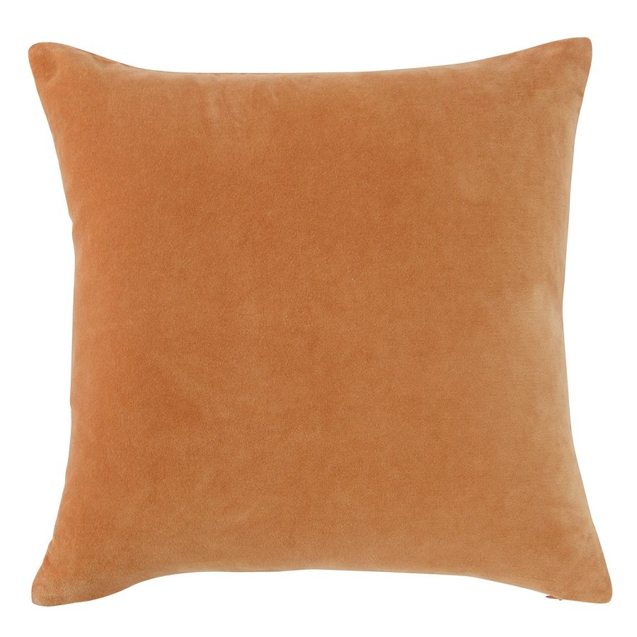 фото Чехол на подушку из хлопкового бархата коричневого цвета из коллекции essential, 45х45 см tkano