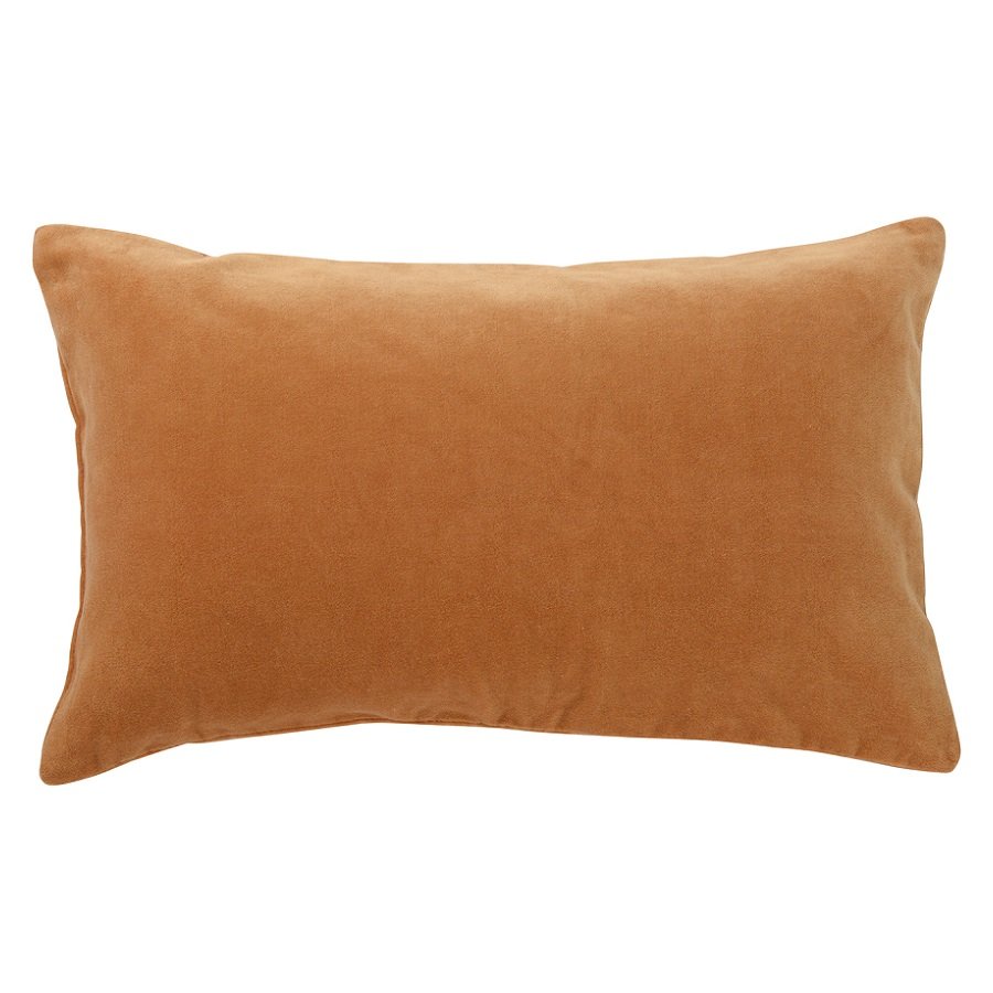 фото Чехол на подушку из хлопкового бархата коричневого цвета из коллекции essential, 30х50 см tkano
