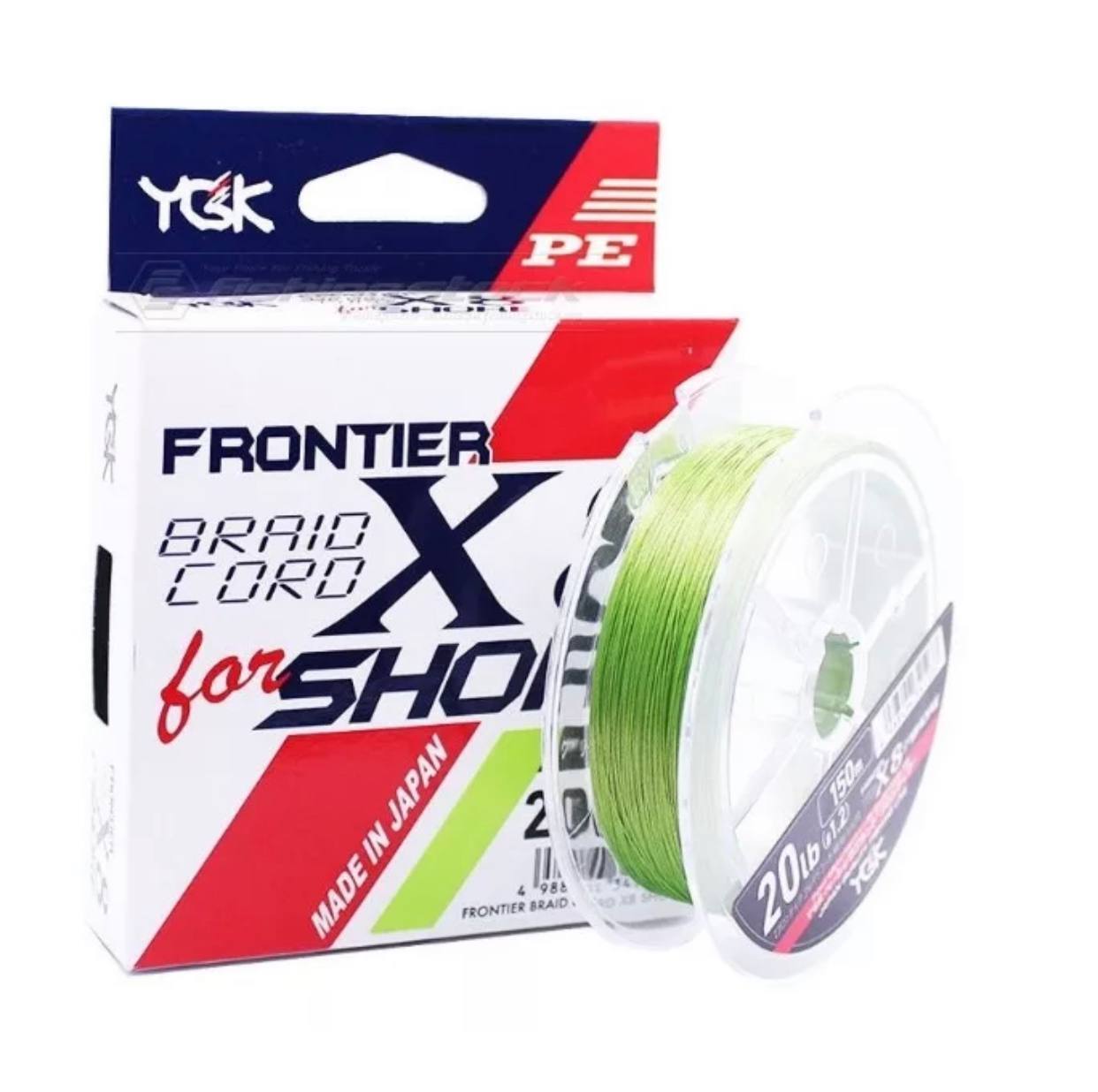 

Шнур плетеный YGK Frontier Braid Cord X8 for Shore 150м 1.2 (0.185mm) 20 lb (9.1 kg), Зеленый, Frontier Braid Cord X8