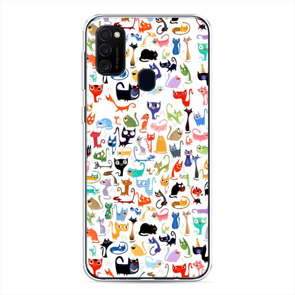 

Чехол для Samsung Galaxy M21/M30s "Цветные коты", Разноцветный, 29750-1