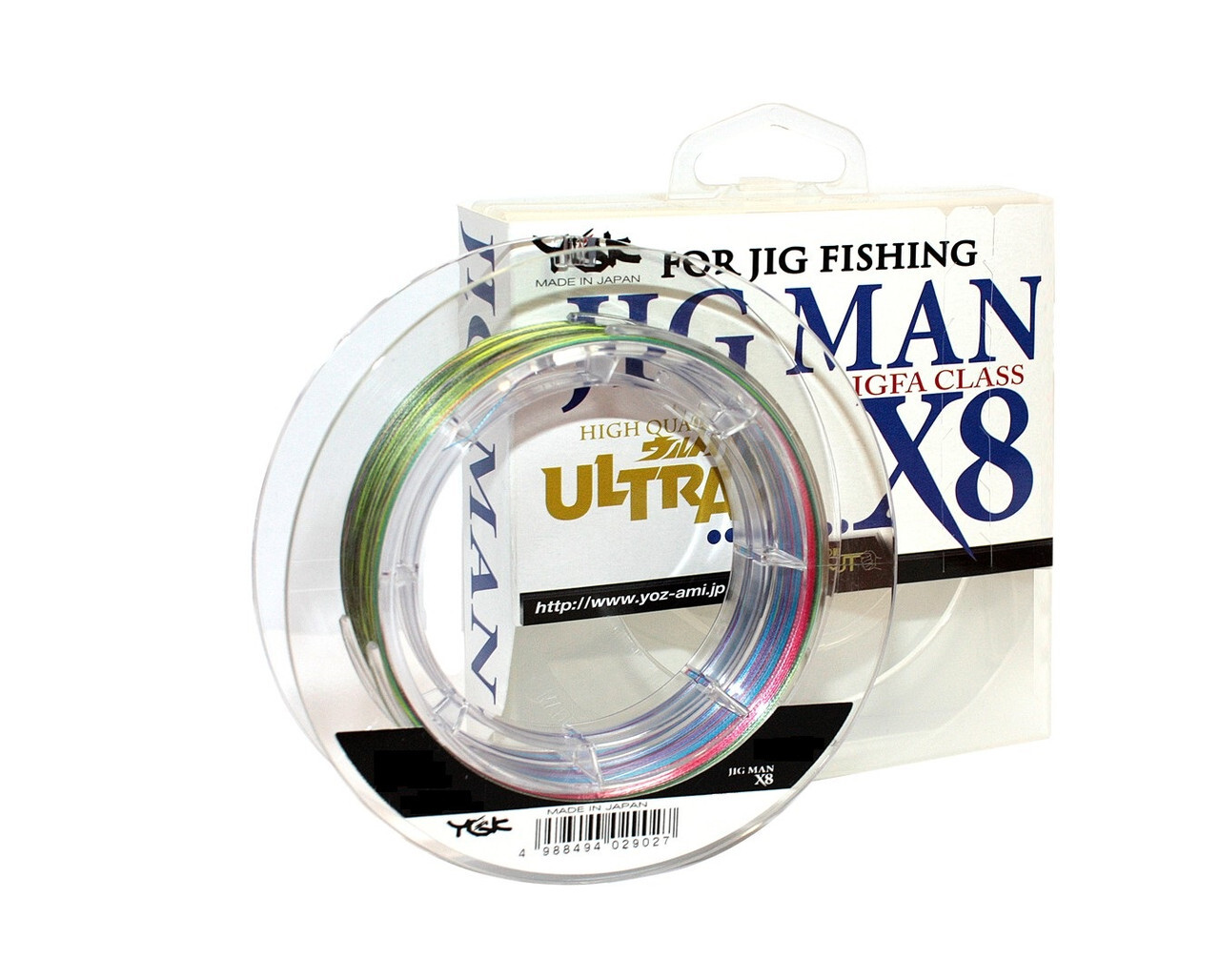 

Шнур плетеный ULTRA Jig Man X8 200m #4.0-50lb, Разноцветный, Ultra Jig Man X8
