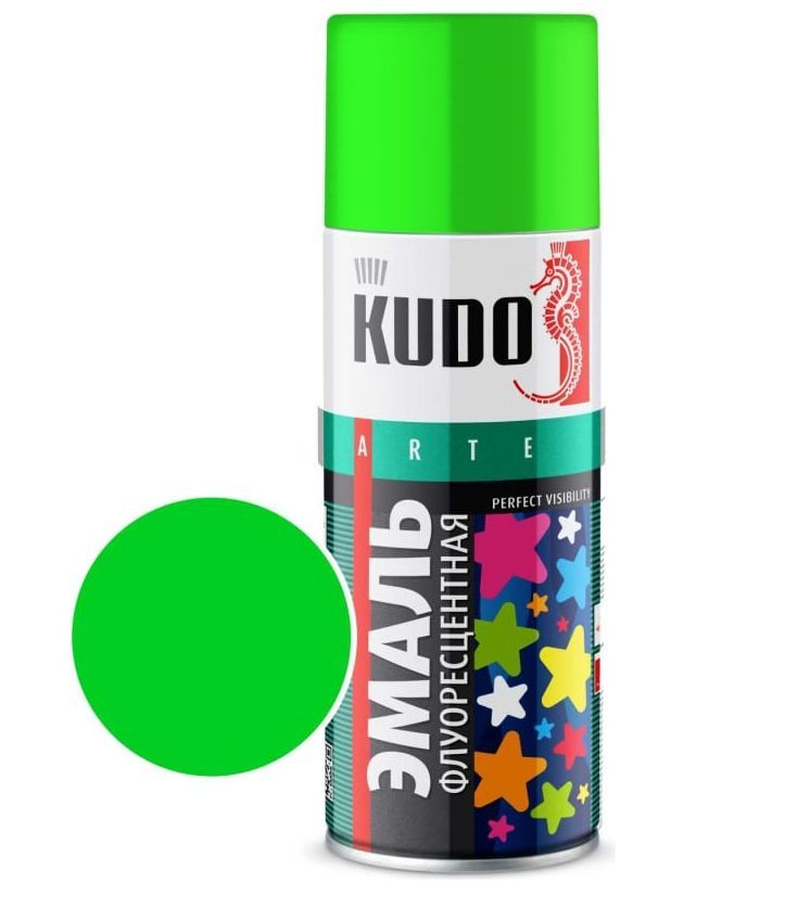 фото Кудо ku-1203 эмаль флуоресцентная зеленая (0,52л) kudo