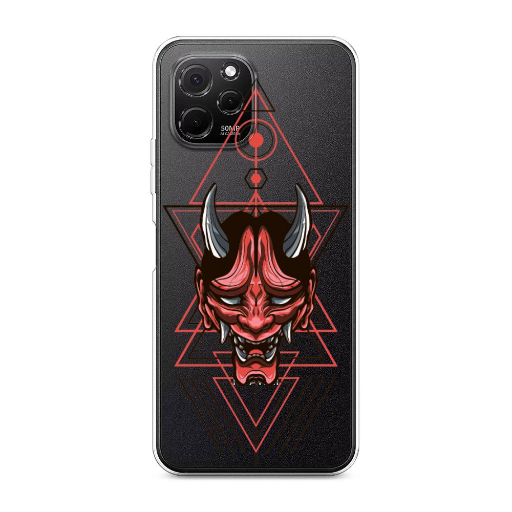 

Чехол на HuaweI Nova Y61 "Hanya Oni mask", Серый;красный;черный, 6120050-4