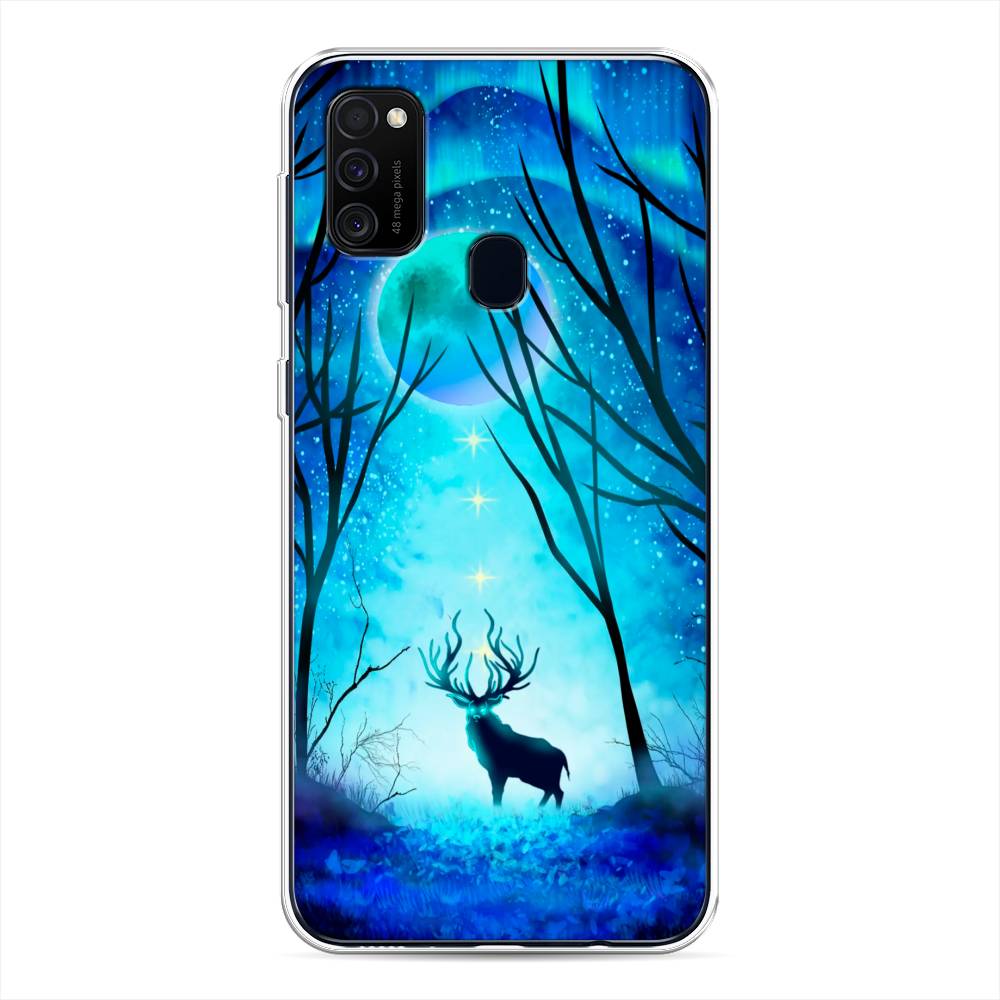 

Чехол для Samsung Galaxy M21/M30s "Олень северное сияние", Синий;черный;голубой, 29750-1
