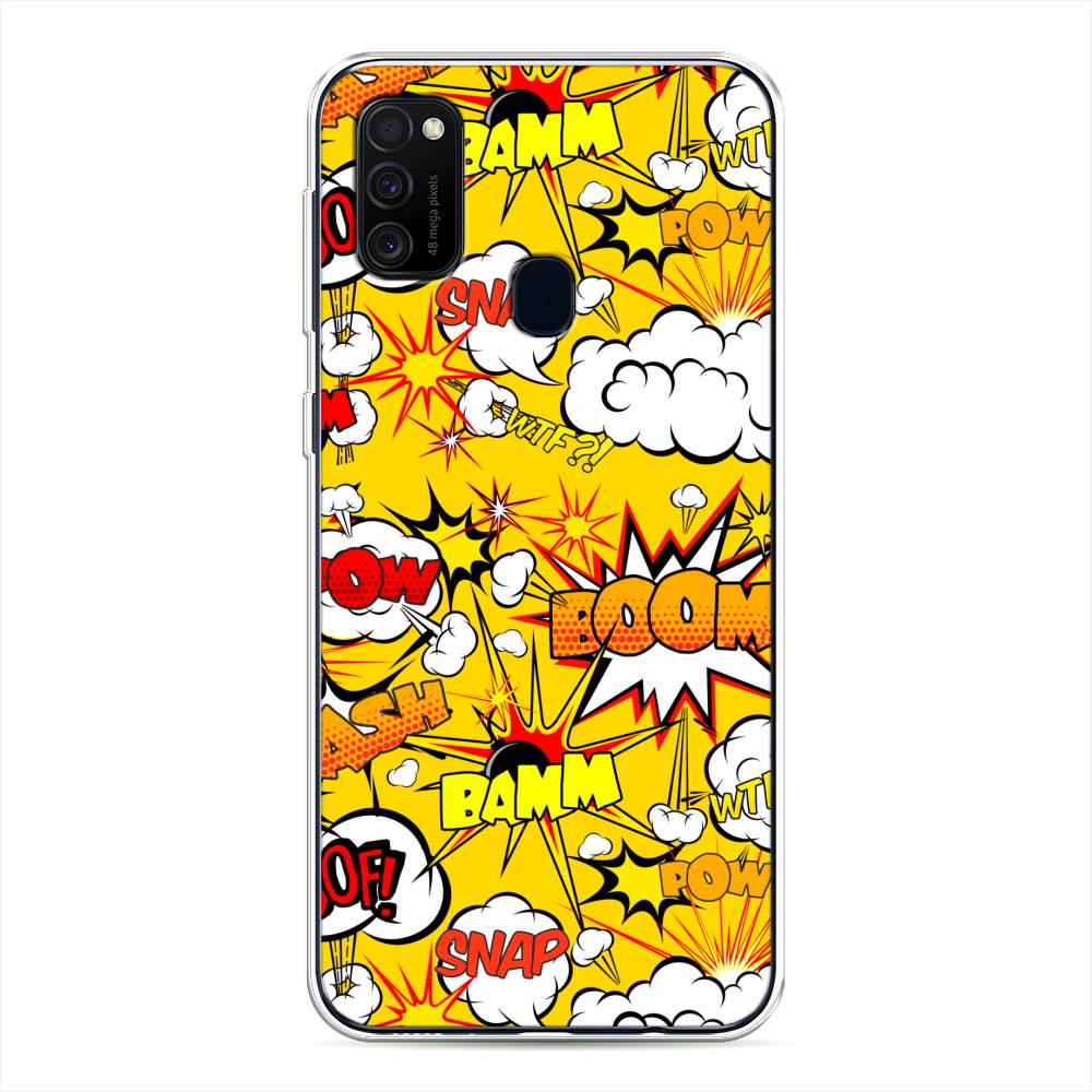 

Чехол для Samsung Galaxy M21/M30s "Поп Арт эффекты", Желтый;белый;оранжевый, 29750-6