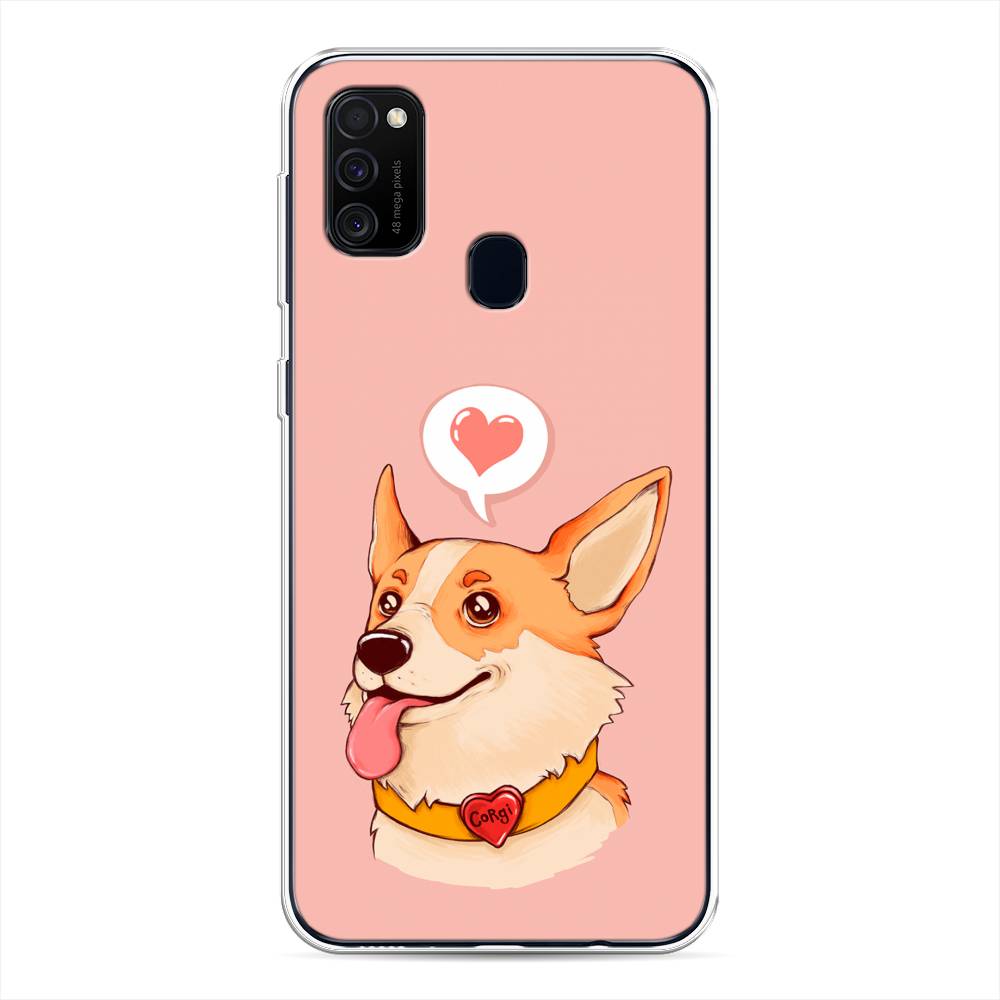 

Чехол для Samsung Galaxy M21/M30s "Корги язык", Розовый;коричневый, 29750-1