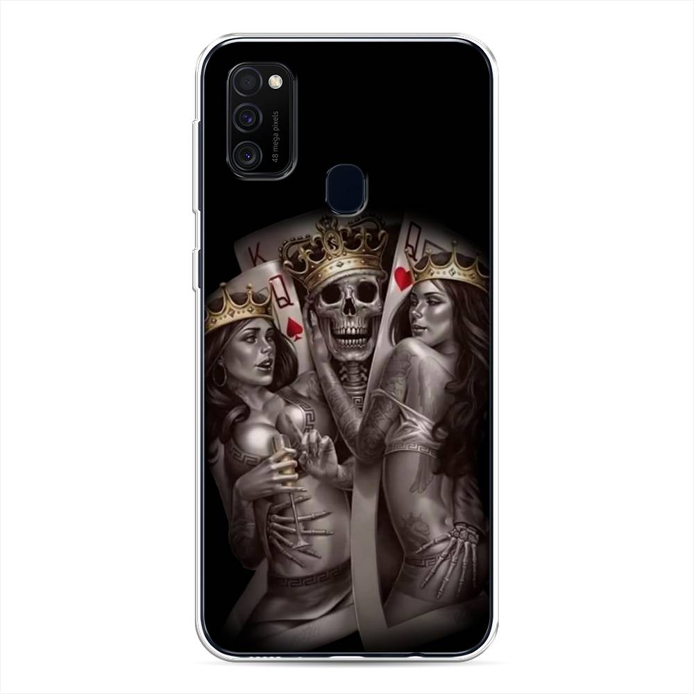

Чехол для Samsung Galaxy M21/M30s "Карты король и королевы", Серый;желтый, 29750-6