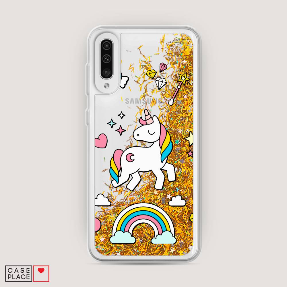 

Жидкий чехол с блестками "Принцесса единорог" на Samsung Galaxy A30s, 28890-1