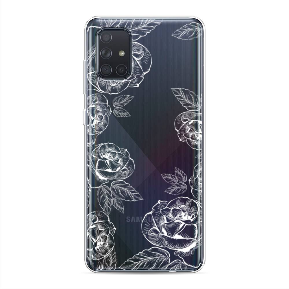 

Чехол на Samsung Galaxy A71 4G "Розы графика", Черный;серый, 29050-2