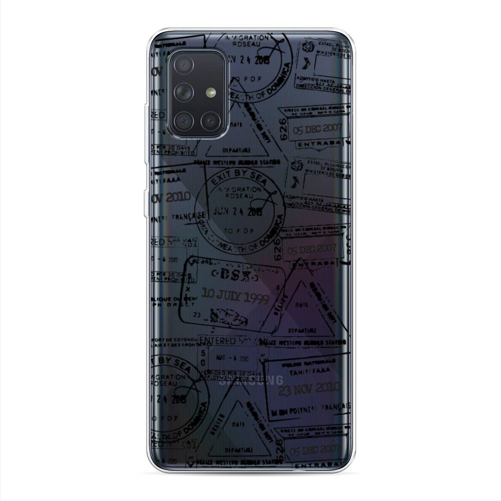 

Чехол на Samsung Galaxy A71 4G "Visa stamps 2", Белый;черный;серый, 29050-2