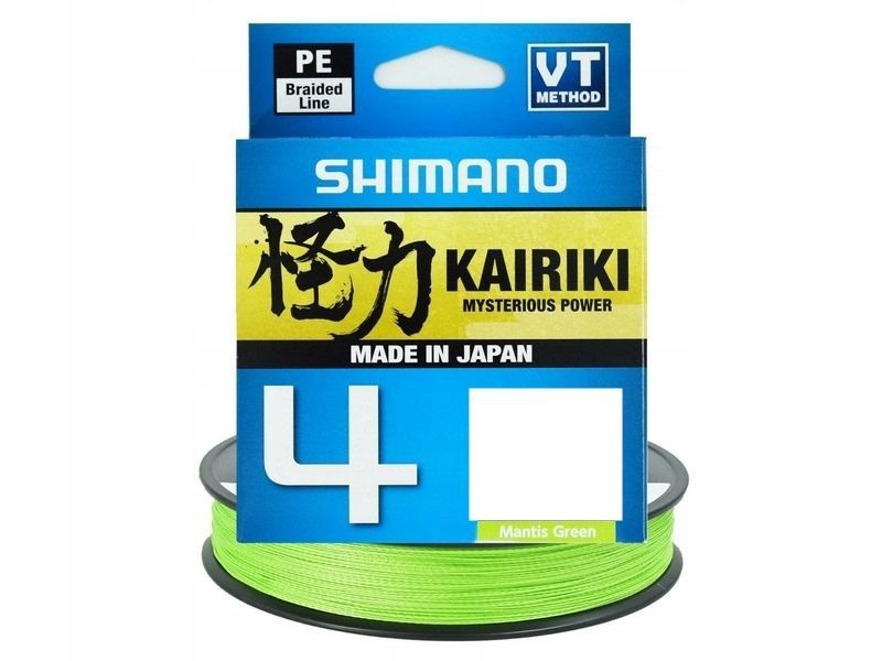 

Шнур плетеный Shimano Kairiki X4 300m #2.5 (0.215mm 16.7kg) Green, Зеленый, Kairiki PE x4