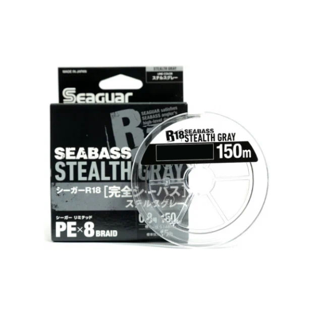 Шнур плетеный Seaguar R18 Seabass SG (Stealth Gray) PEx8 150м #1.0/19 lb