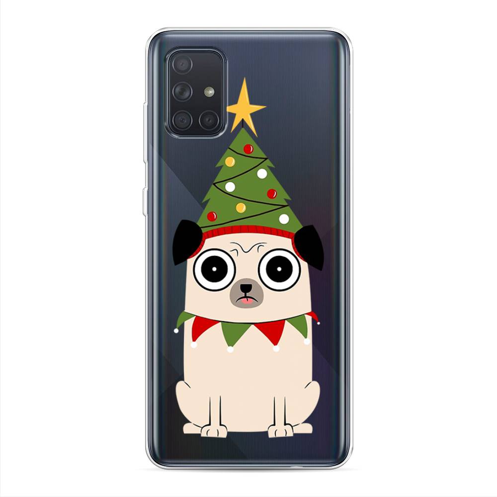 

Чехол для Samsung Galaxy A71 4G "Собачка с ёлочкой", Бежевый;красный;зеленый, 29050-1