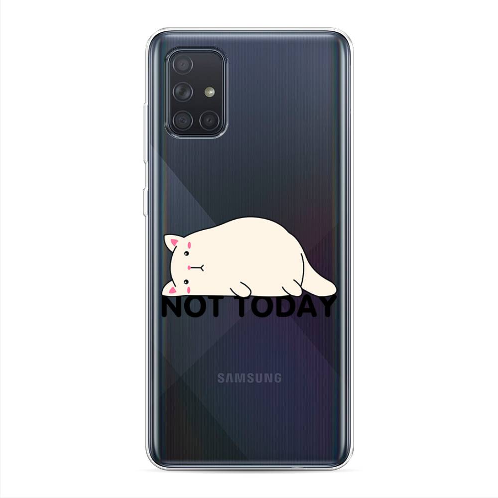 

Чехол на Samsung Galaxy A71 4G "Cat not today", Белый;розовый;черный, 29050-1