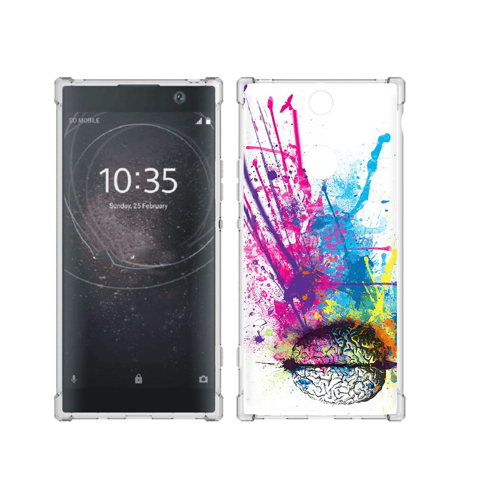 

Чехол MyPads Tocco для Sony Xperia XA2 Plus яркий красочный мозг, Прозрачный, Tocco