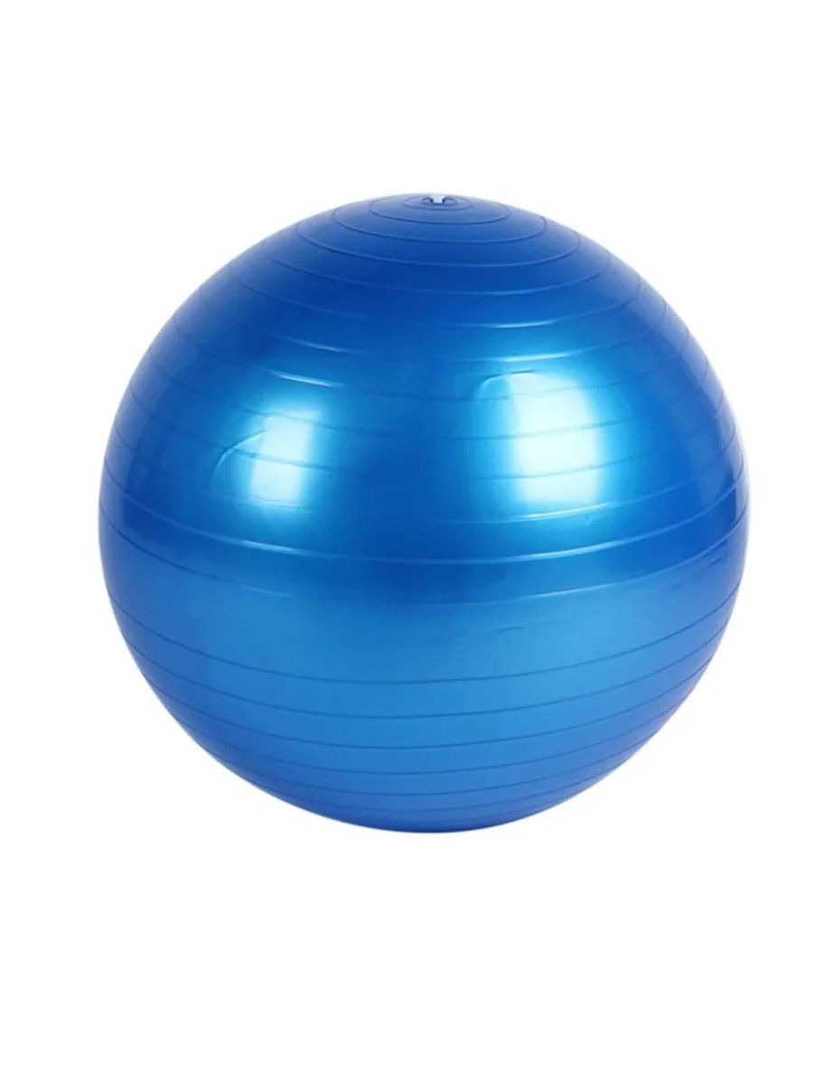 фото Фитбол, гимнастический мяч для занятий спортом, матовый, синий, 75 см urm