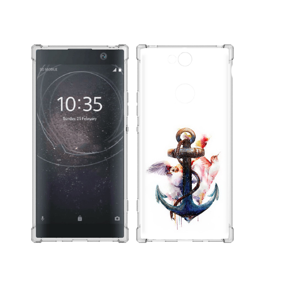 

Чехол MyPads Tocco для Sony Xperia XA2 Plus якорь с птицами, Прозрачный, Tocco