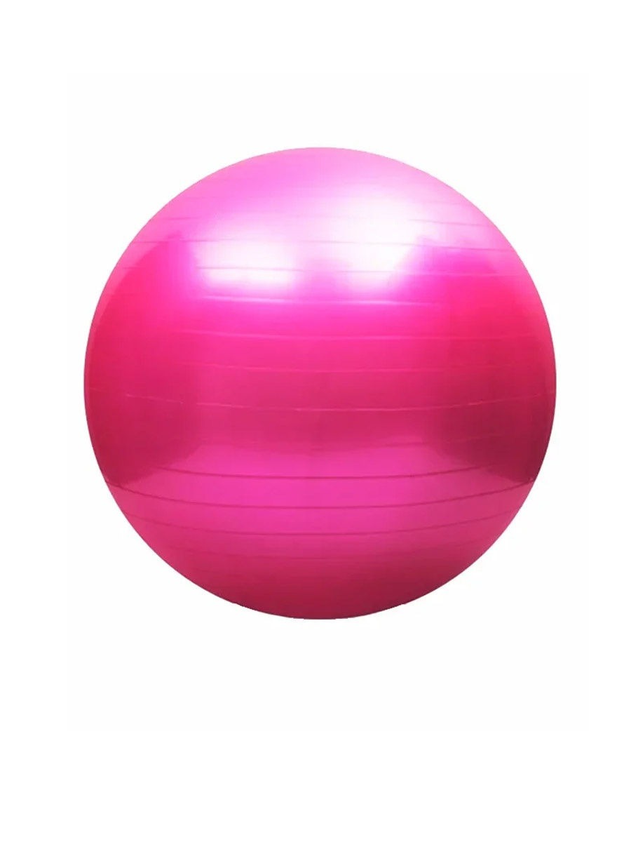 фото Фитбол, гимнастический мяч для занятий спортом, матовый, розовый, 65 см urm