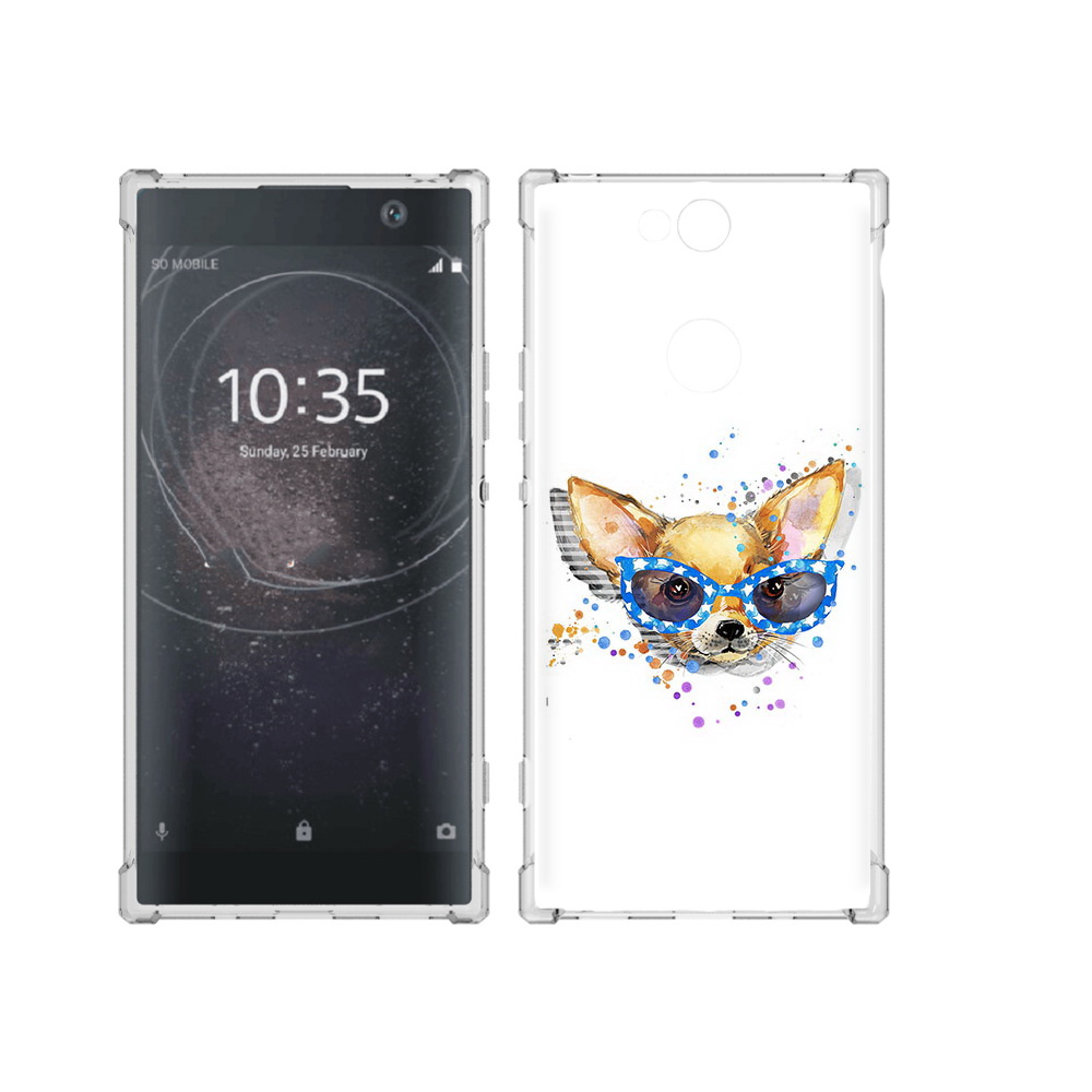 

Чехол MyPads Tocco для Sony Xperia XA2 Plus чихуа-хуа в очках, Прозрачный, Tocco