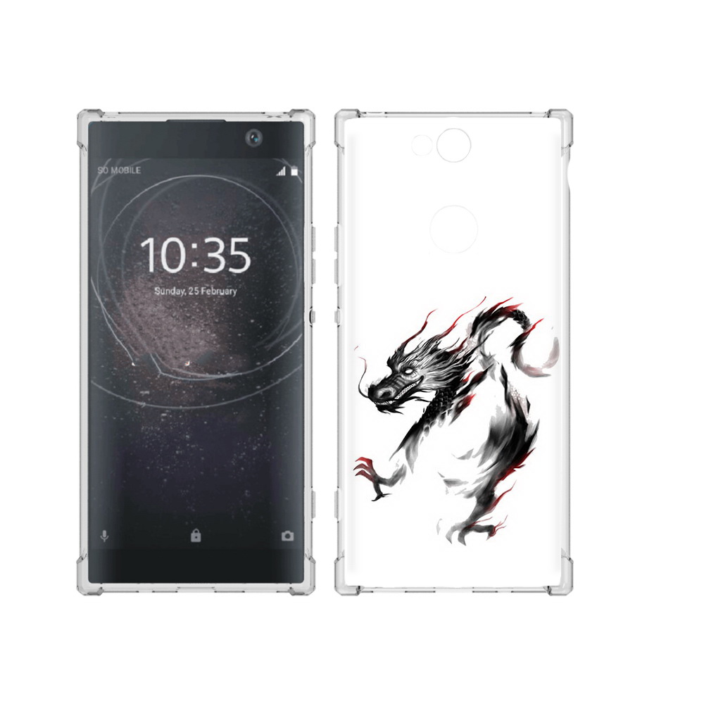 

Чехол MyPads Tocco для Sony Xperia XA2 Plus черный дракон, Прозрачный, Tocco