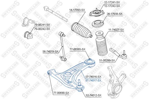 

Рычаг подвески Stellox 57-74017-SX