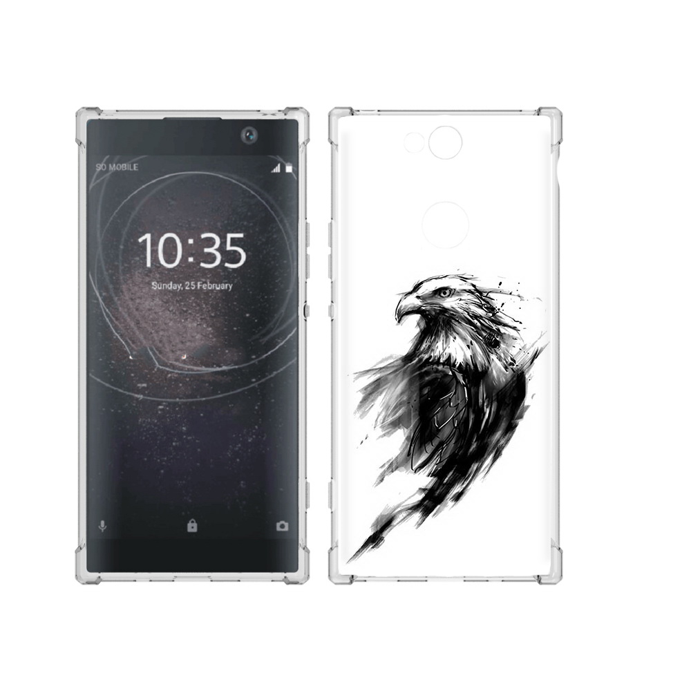 

Чехол MyPads Tocco для Sony Xperia XA2 Plus чб птица, Прозрачный, Tocco