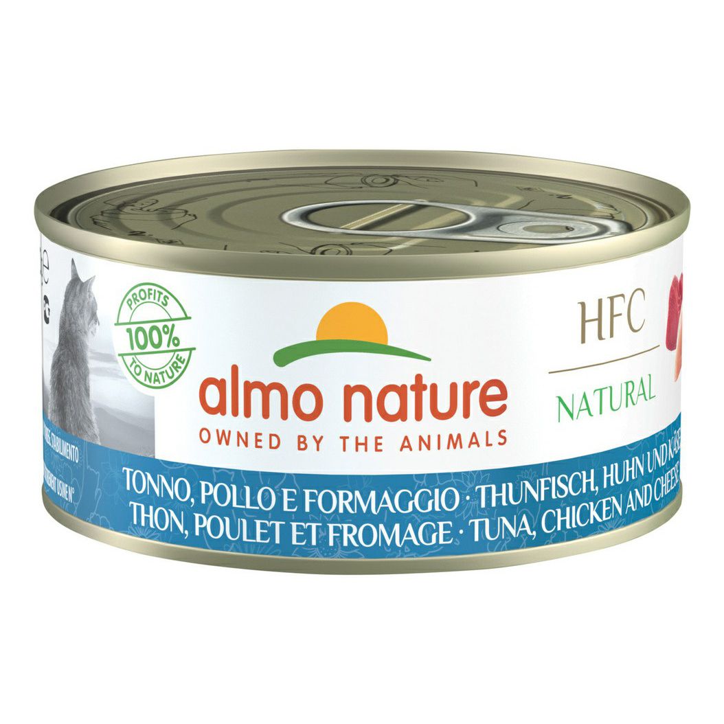 Влажный корм Almo Nature с курицей, тунцом и сыром для кошек 150 г х 24 шт