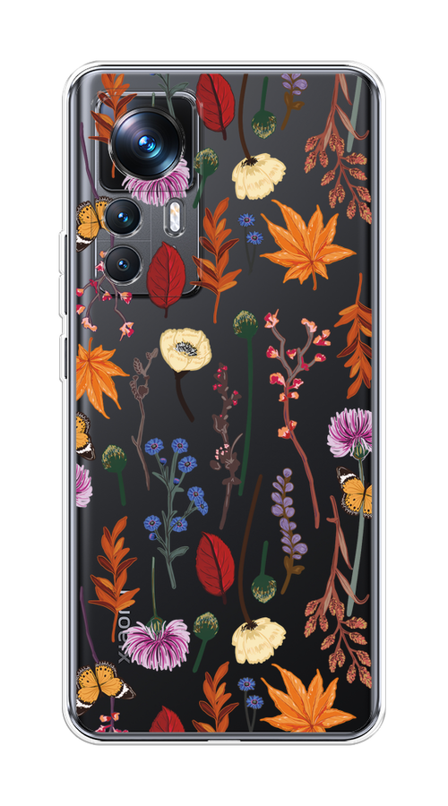 

Чехол на Xiaomi 12T Pro "Orange Purple flowers", Оранжевый;красный;розовый;желтый;прозрачный, 315750-1