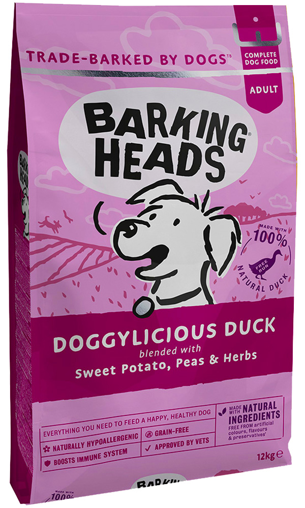 фото Сухой корм для собак barking heads quackers grain free, беззерновой, утка и батат, 12кг