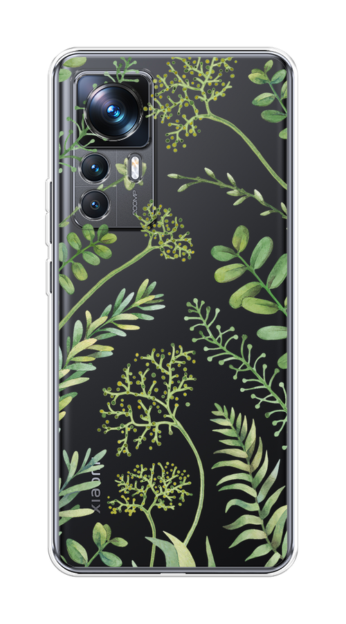 

Чехол на Xiaomi 12T Pro "Green Leaves", Зеленый;прозрачный, 315750-1