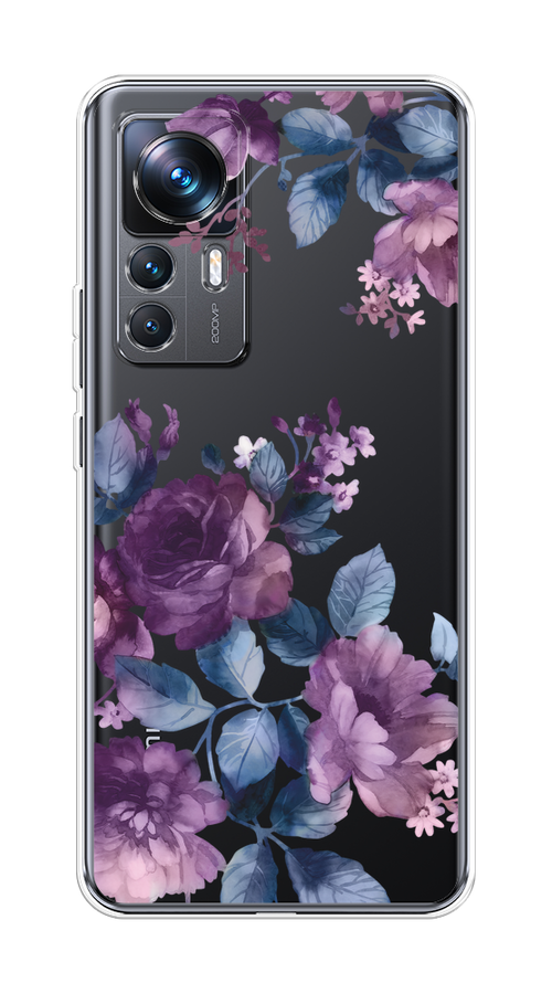 

Чехол на Xiaomi 12T Pro "Purple Blossoms", Синий;фиолетовый, 315750-1