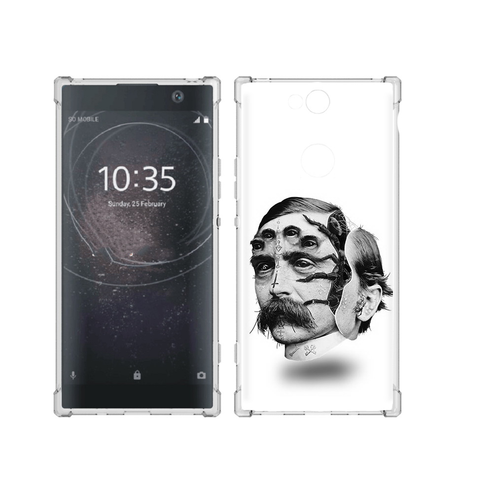 

Чехол MyPads Tocco для Sony Xperia XA2 Plus страшное лицо мужчины, Прозрачный, Tocco