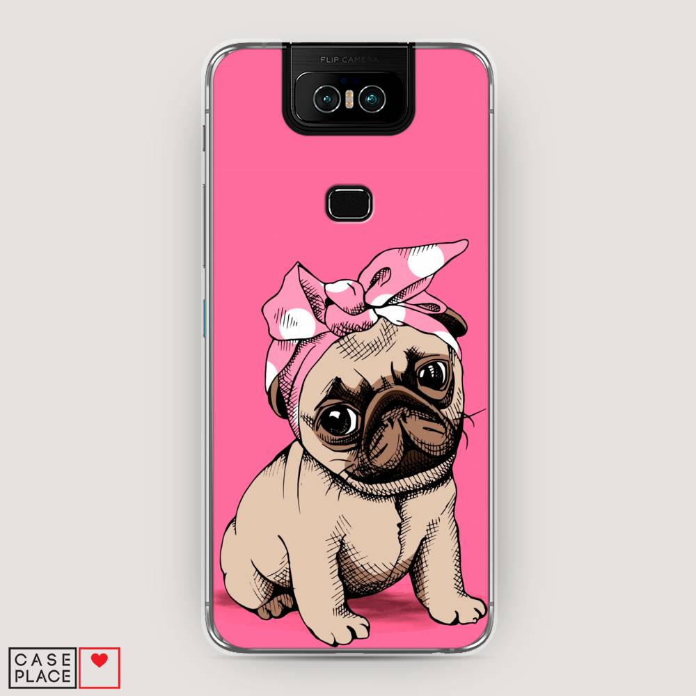 фото Чехол awog "dog pin-up" для asus zenfone 6 zs630kl