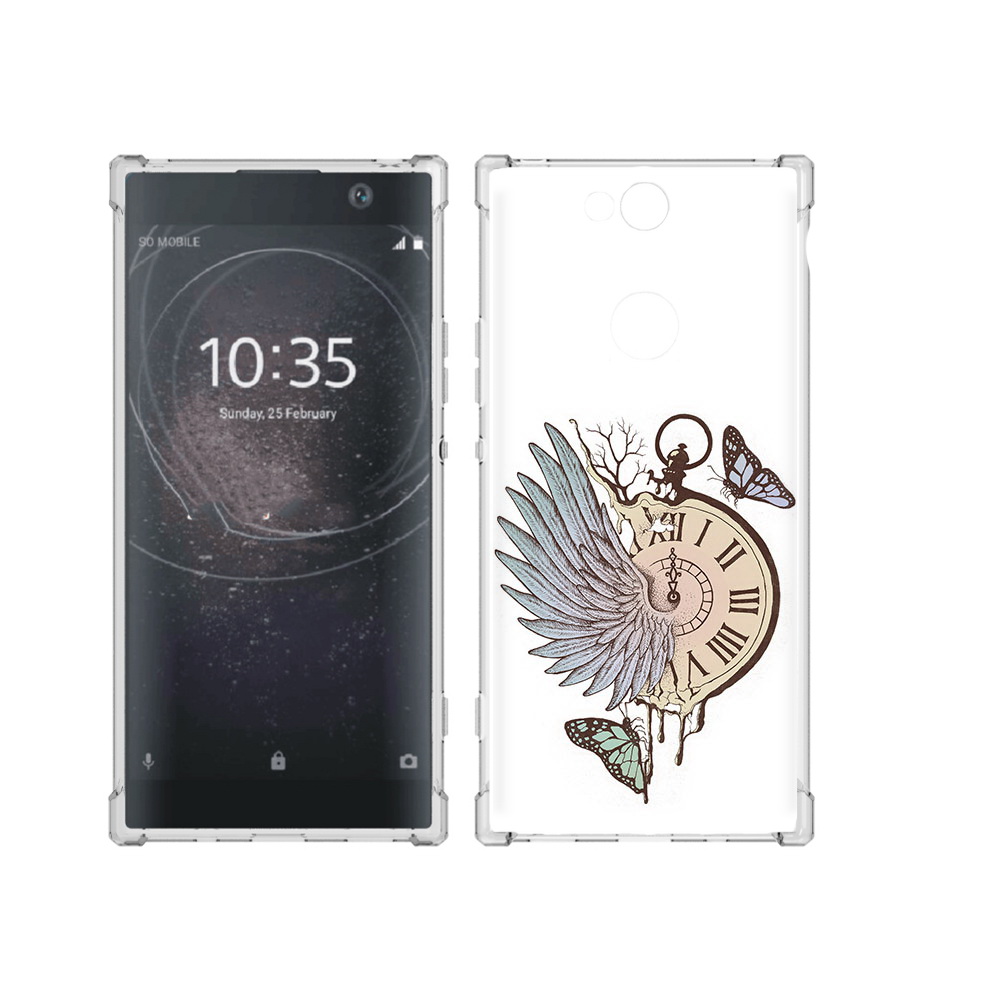 Чехол MyPads Tocco для Sony Xperia XA2 Plus страинные часы с крылом