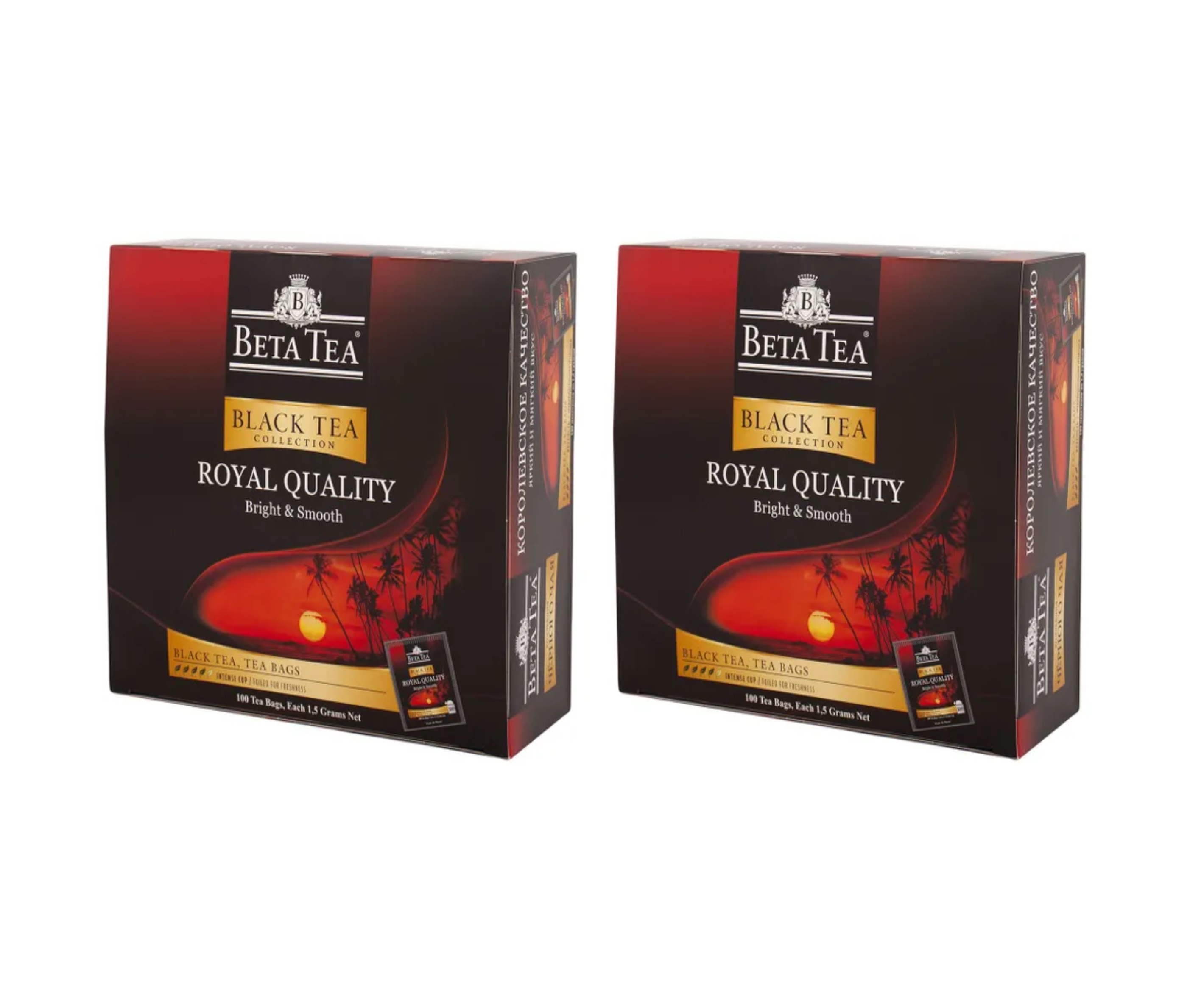 

Чай Beta Tea Чёрный Королевское качество в пакетиках, 100 пакетиков х 2 шт, черный